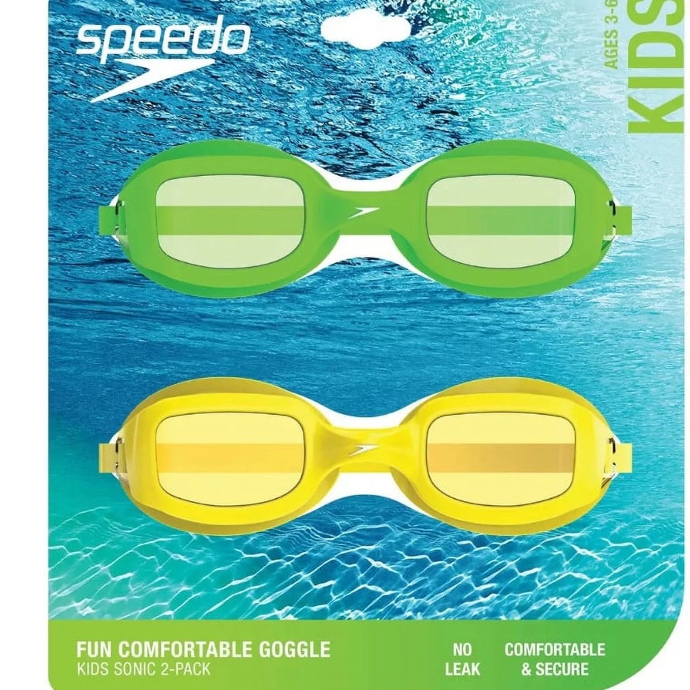 Speedo Kids Goggles Set - Vibrant Yellow and Green